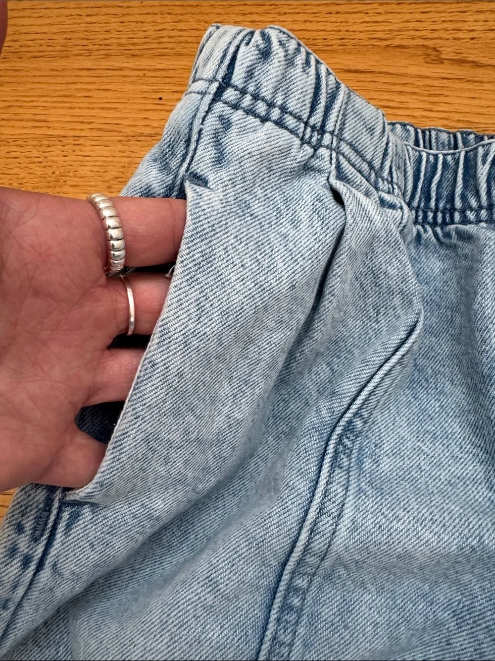 GAP Light Blue Kids High Stride Ankle Wide-Leg Denim Pants